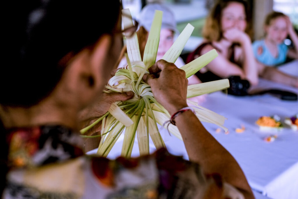 Bali making offerings