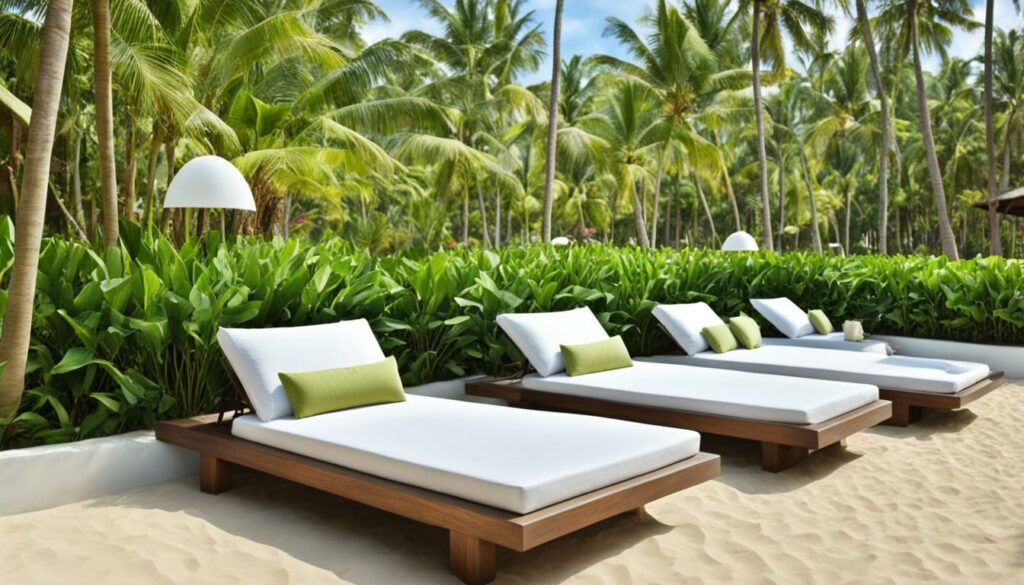 Luxus-Tagesbetten in Strandclubs Bali