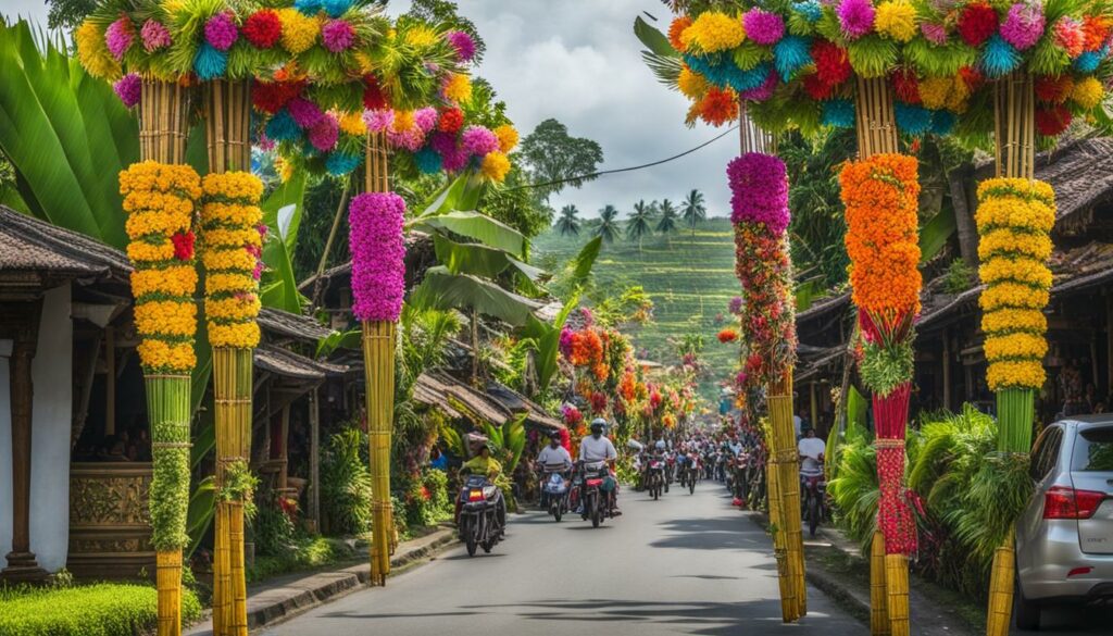 Penjor Dekorationen zu Galungan