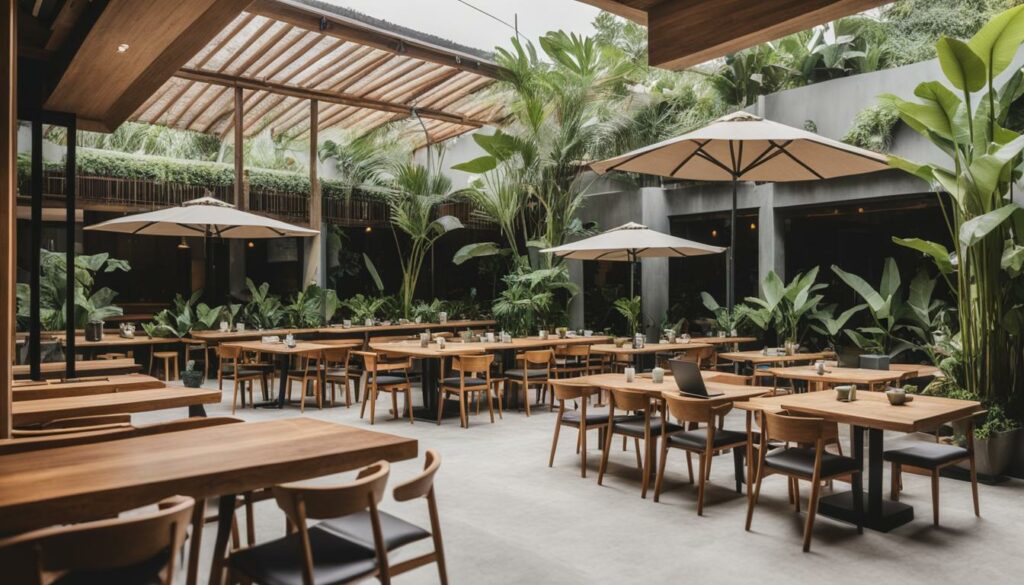 Produktive Arbeitsatmosphäre im Nüde Café Bali