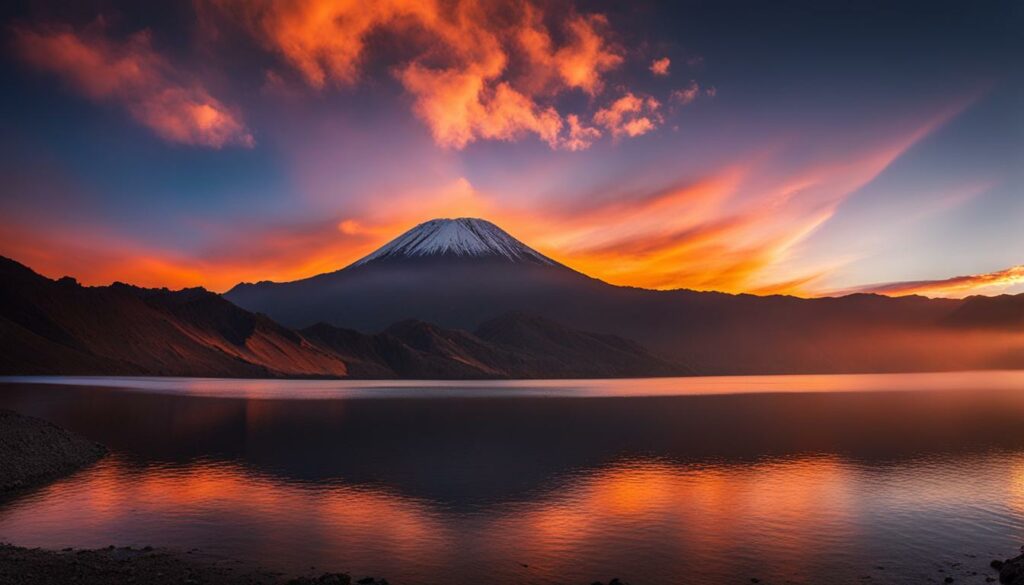 Sonnenaufgang am Rinjani-Vulkankrater