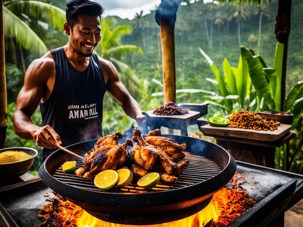 Traditionelles Ayam Pelalah Gericht