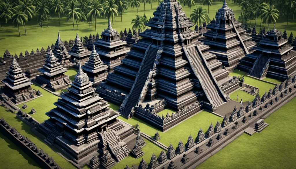 Vergleich der Tempelanlagen in Indonesien