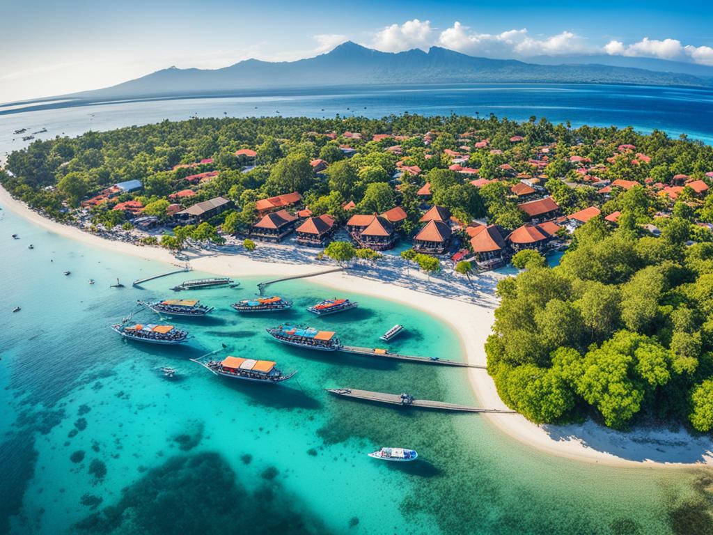 Lebhaftes Inselpanorama von Gili Trawangan